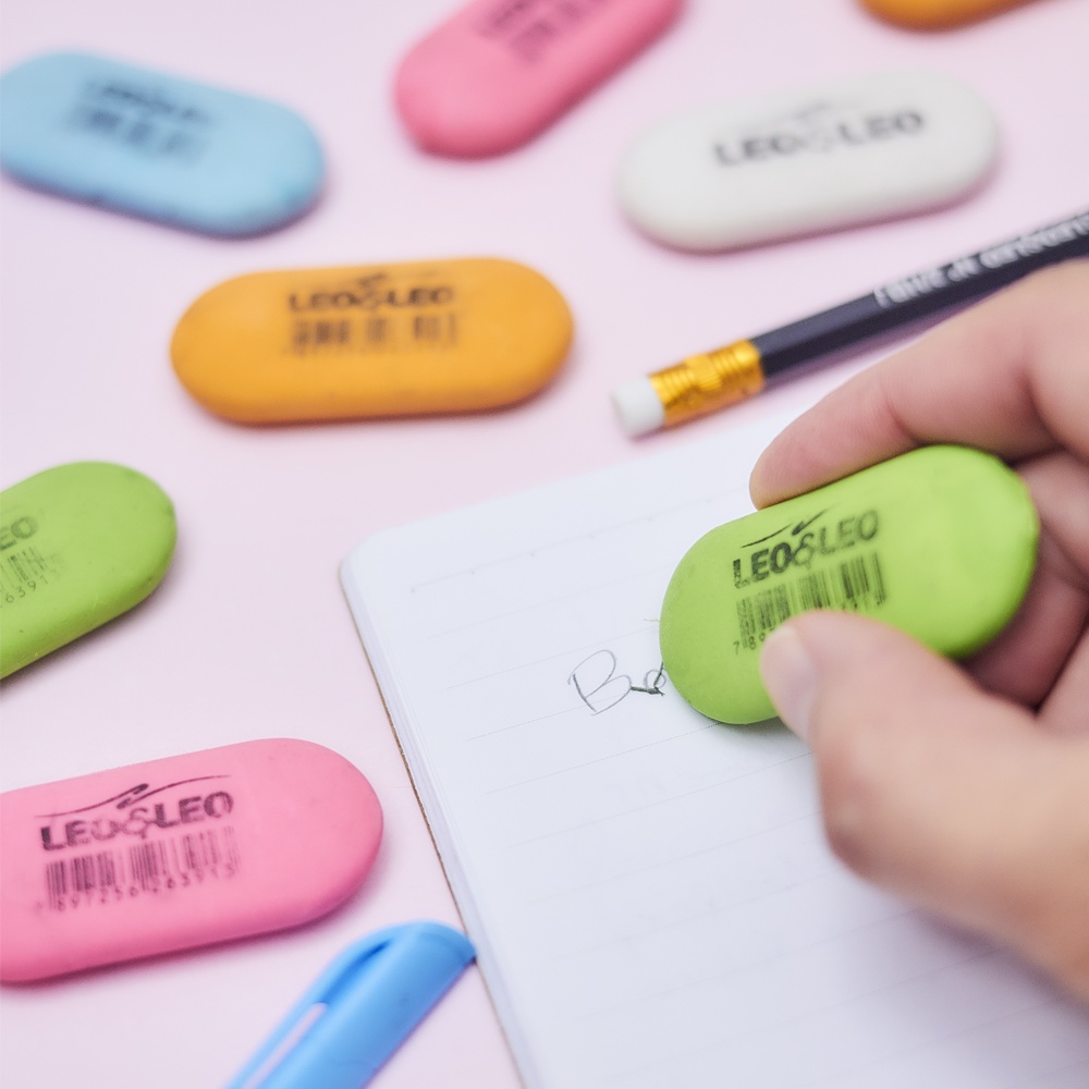 Borracha Oval Colorida Kit 3 - 6 - 12 Borrachas