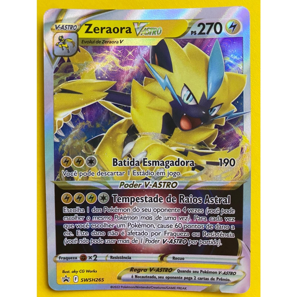 Original Carta Pokemon Lendaria ultra rara Zeraora V em Promoção