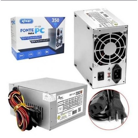 Fonte de alimentação para PC Knup KP-526 350W prata 110V/220V