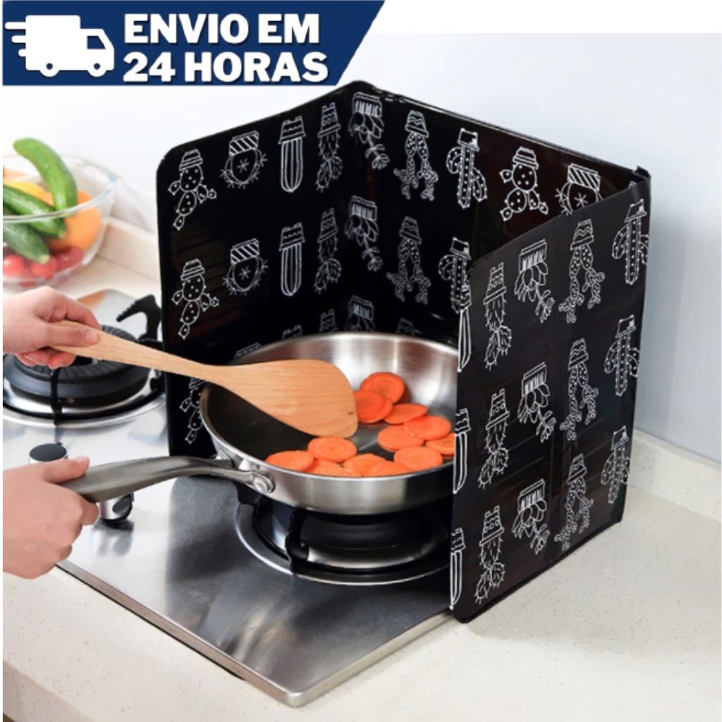 Protetor De Fogão Cozinha Parede Placa Defletor De Óleo Em Alumínio 84x32cm Clink