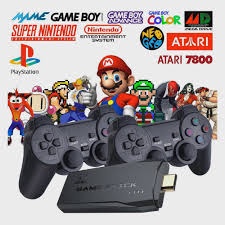 Vídeo Game Stick 4k 10mil Jogos Retro Antigo 2 Controles Sem Fio Console Original Portátil 4K HDMI
