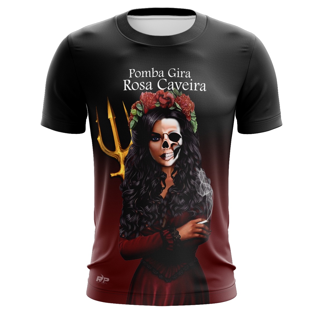 CAMISETA POMBO GIRA ROSA CAVEIRA