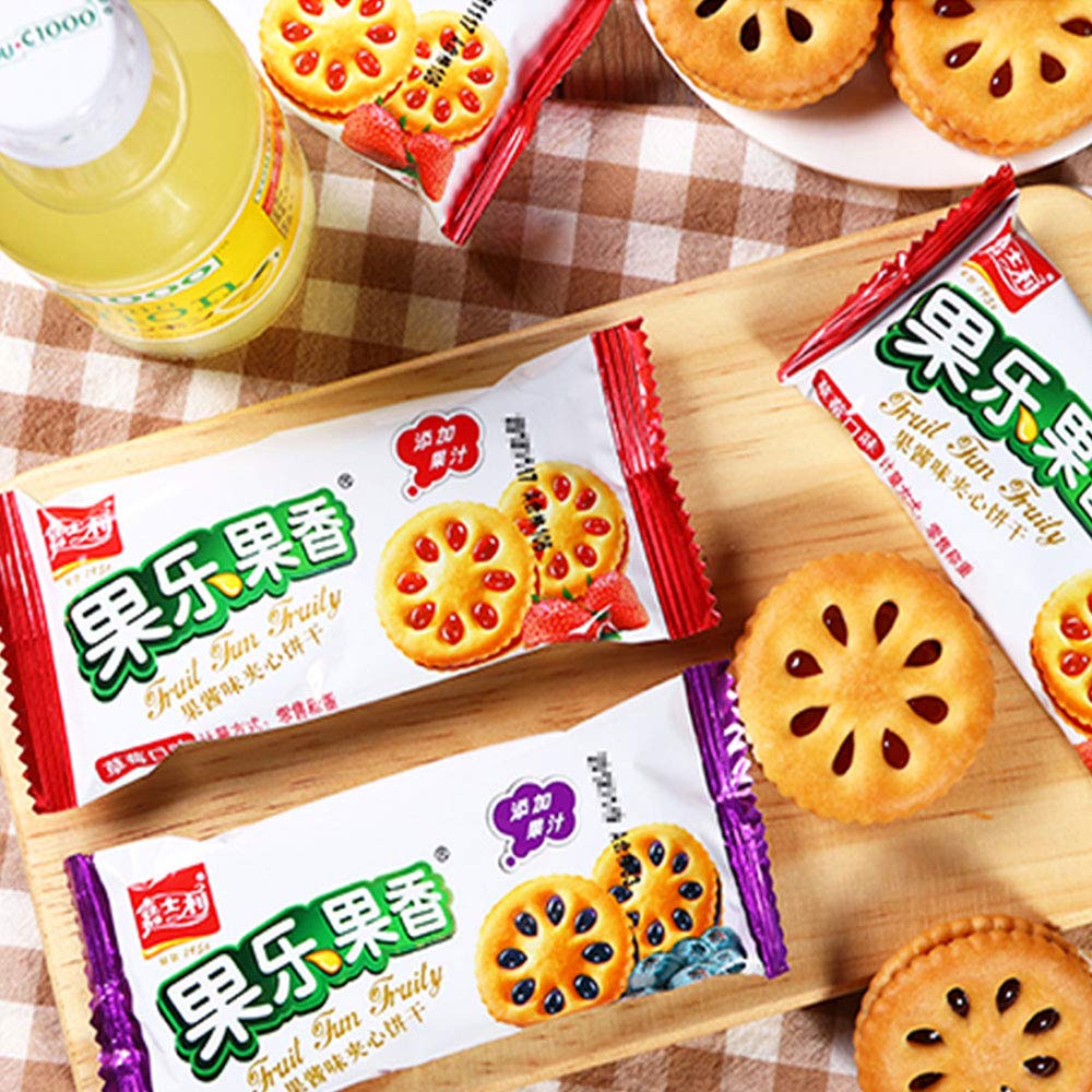 Biscoito Recheado com Geleia de Fruta- Fruit Fun Fruity- SABOR morango