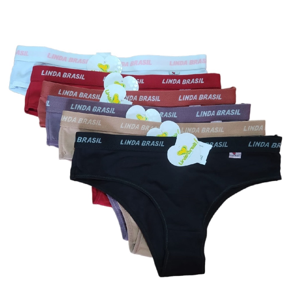 Kit 12 Calcinhas Linda Brasil 2618/2407 - Escorrega o Preço