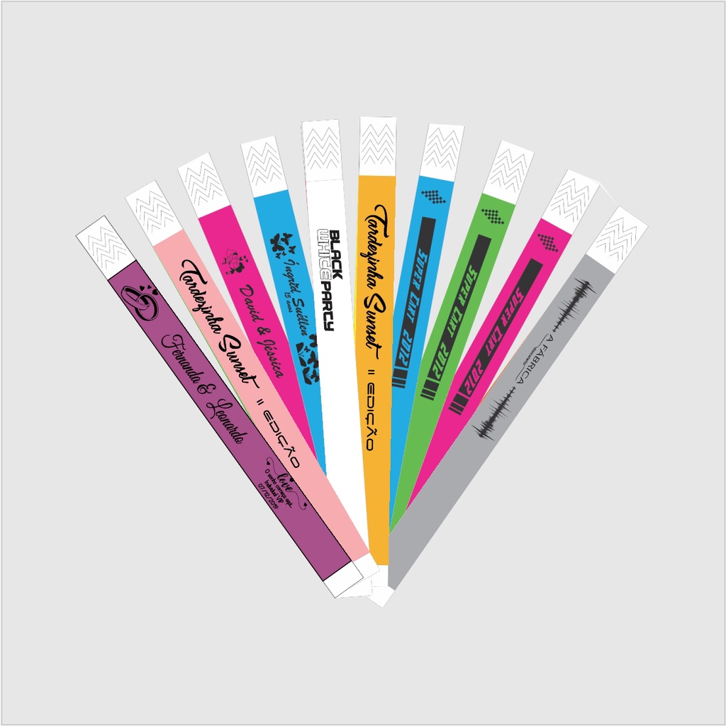 100 Pulseira Identificação Personalizada Balada Neon Festa eventos