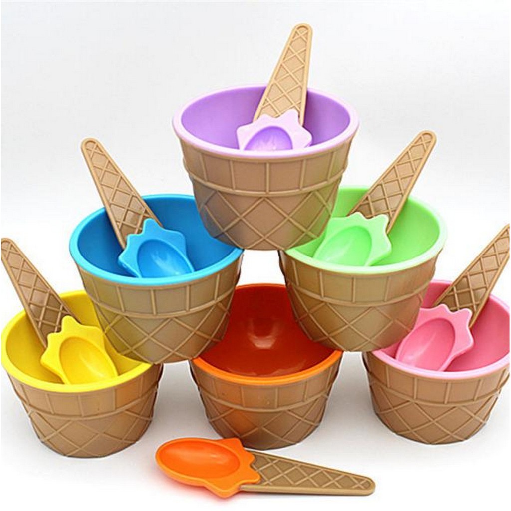 Jogo tigela para sobremesa - Casquinha de sorvete 4 peças - Loja de  Brinquedos e Produtos Terapêuticos