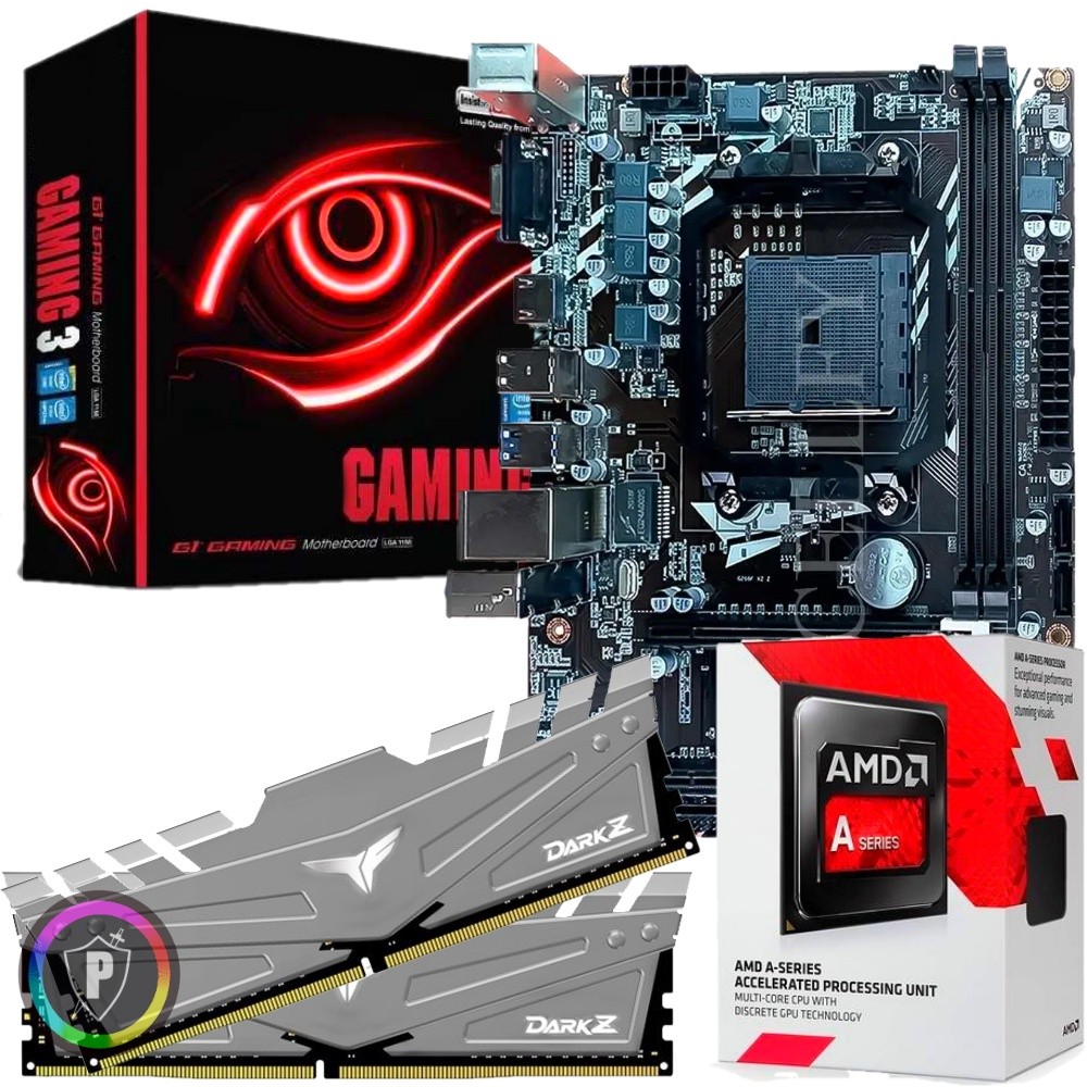 Kit Upgrade Gamer - Placa de Vídeo 2GB + AMD A6 + Placa Mãe + 16GB de RAM