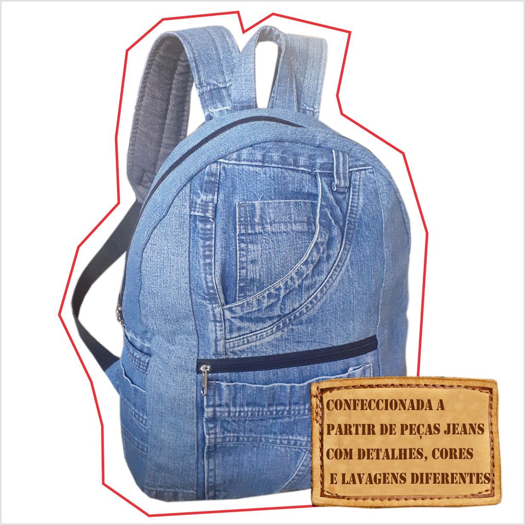 Mochila Jeans Customizada Trabalho Passeio Escola ( Leia descrição)