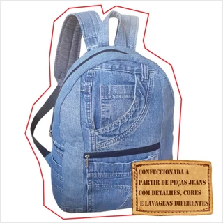Mochila Jeans Customizada Trabalho Passeio Escola ( Leia descrição)