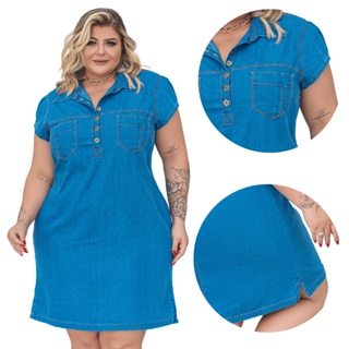 Vestido best sale jeans larguinho