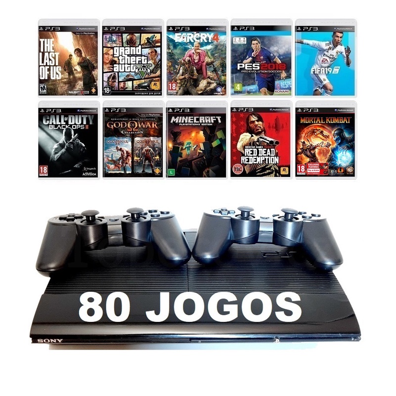 Ps3 Playstation 3 Super Slim 80 Jogos Originais