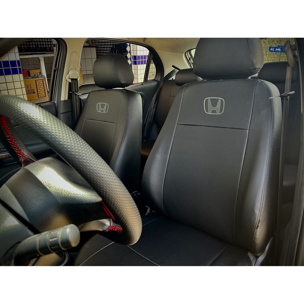 Capa Para Banco Carro Couro City New Fit Civic Fit Hrv Shopee Brasil