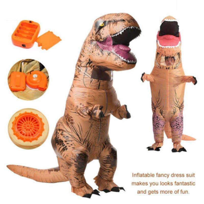 Fantasia Dinossauro Inflável Adulto Halloween Carnaval T-rex