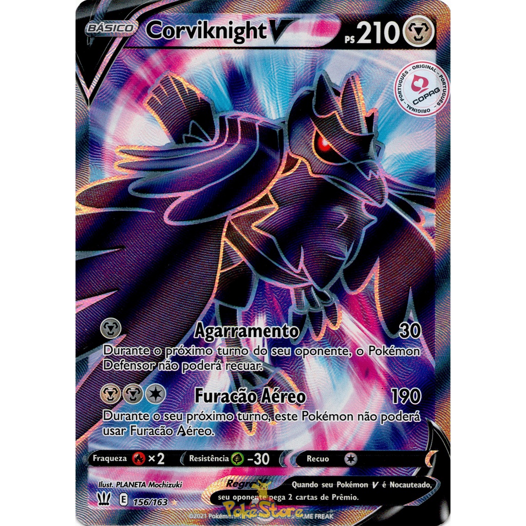 Carta Pokemon Corviknight V Portugus Card Original Copag | Shopee Brasil