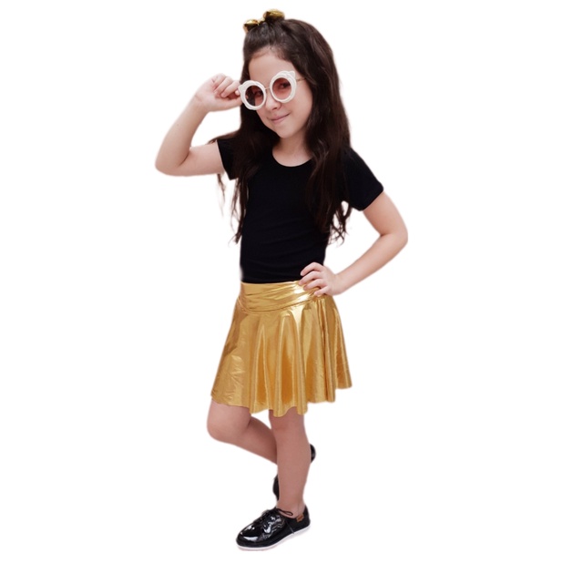 Saia hot sale dourada infantil