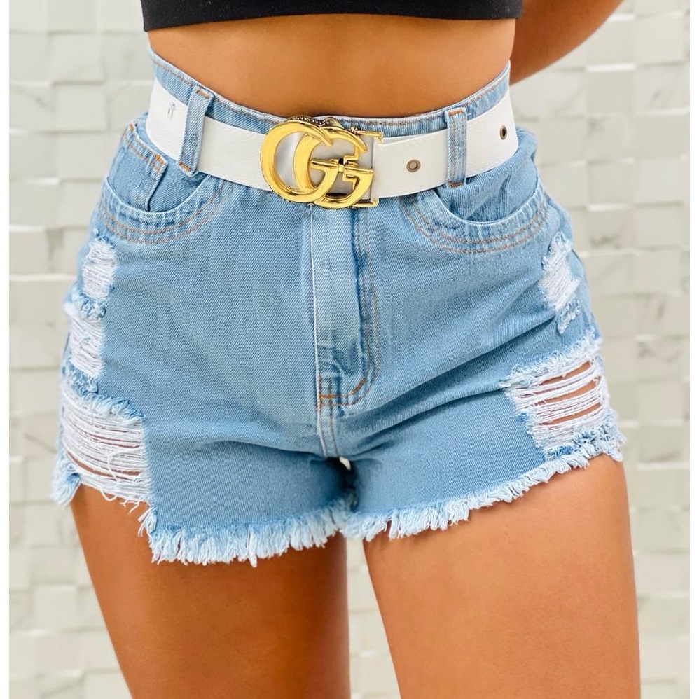 Short jeans destroyed Feminino