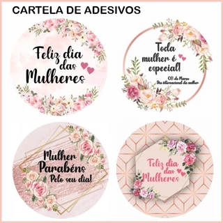 Kit 100 Etiquetas Adesivas Dia Internacional Das Mulheres 4x4 em Oferta na Shopee