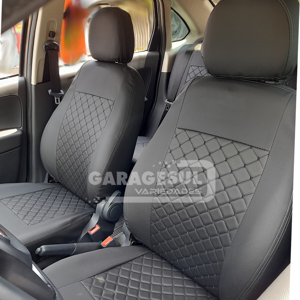 Jogo de Capa Banco Couro Carro Personalizado Preto Fiat Cronos 2018 e 2023