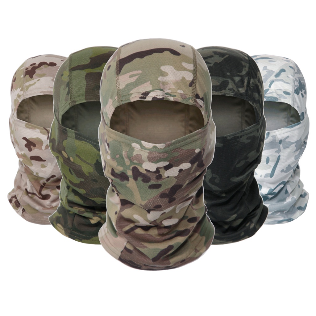 Máscara Balaclava Tática Camuflada Respirável Airsoft Ciclismo Máscara Touca Ninja Militar Paintball Motociclismo Pesca Caça Dry