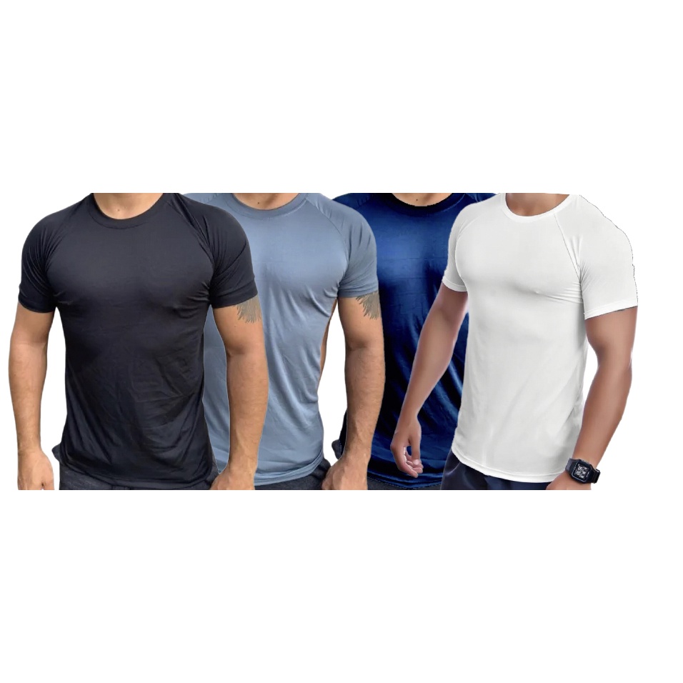 Camiseta Dry Fit Masculina Lisa - Casual Treino Academia Esportes Exercícios Corrida