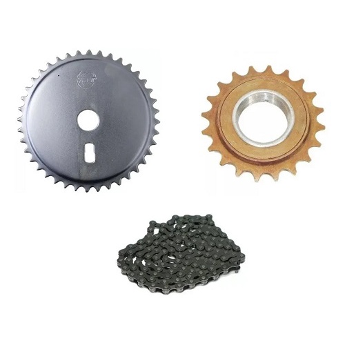 Kit Para Bike Aro 20 Com Corrente/ Catraca/Jogo De Centro/Pedal/ Coroa e Pé de vela