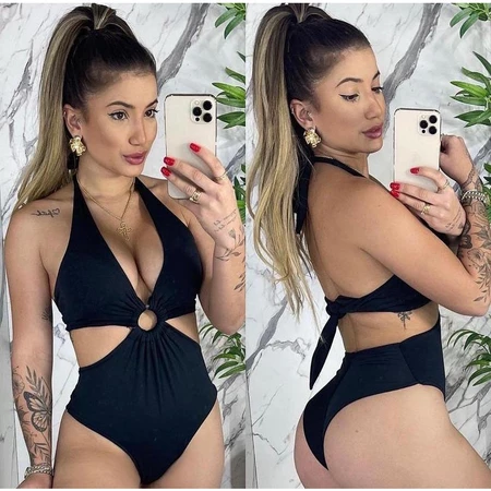 Body maiô feminino preto liso praia modelador multiformas decote com bojo