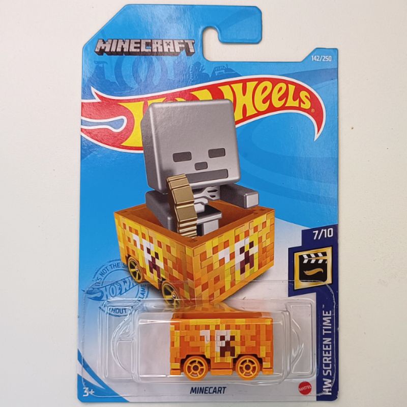 Miniatura carrinho Hot Wheels Minecart Minecraft 7/10 Mattel