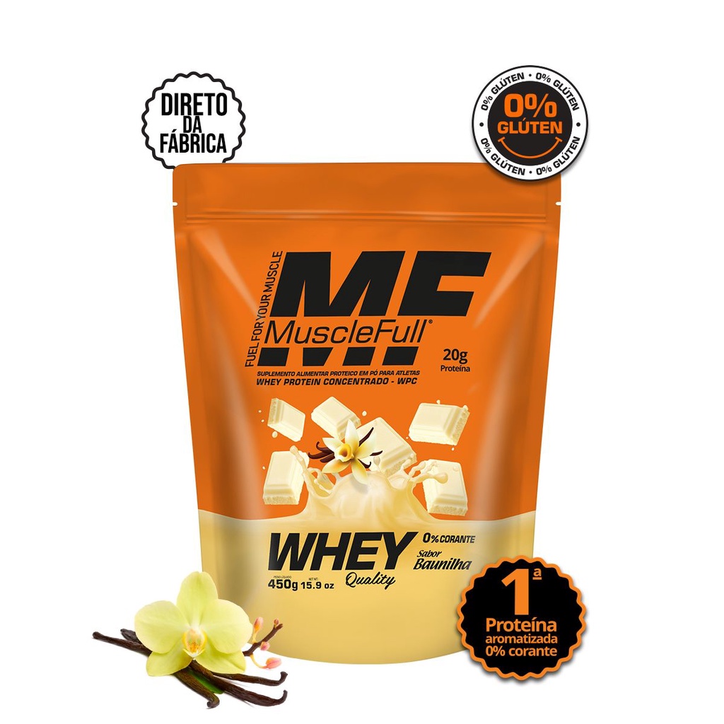 Whey Protein Suplemento Alimentar Refil Quality 450g – Muscle Full