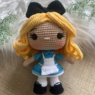 Alice Boneca Amigurumi Estilo Funko Brinquedo Colecionador