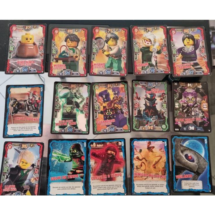 LOTE 15 CARTAS LEGO NINJAGO SEM REPETICAO COPAG