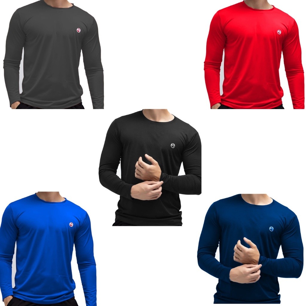 Kit 5 Camisa Uv Térmica Manga Longa Lisa Proteção Promoção