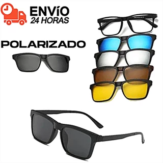 Óculos De Sol Com Armação De Grau Clip On 6 Em 1 Polarizado