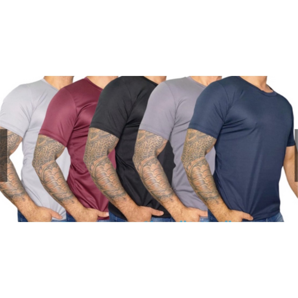 kit 5 Camisa Treino Bike Academia Corrida Masculina Promoção Pronta Entrega Simbolo Refletivo dry fit
