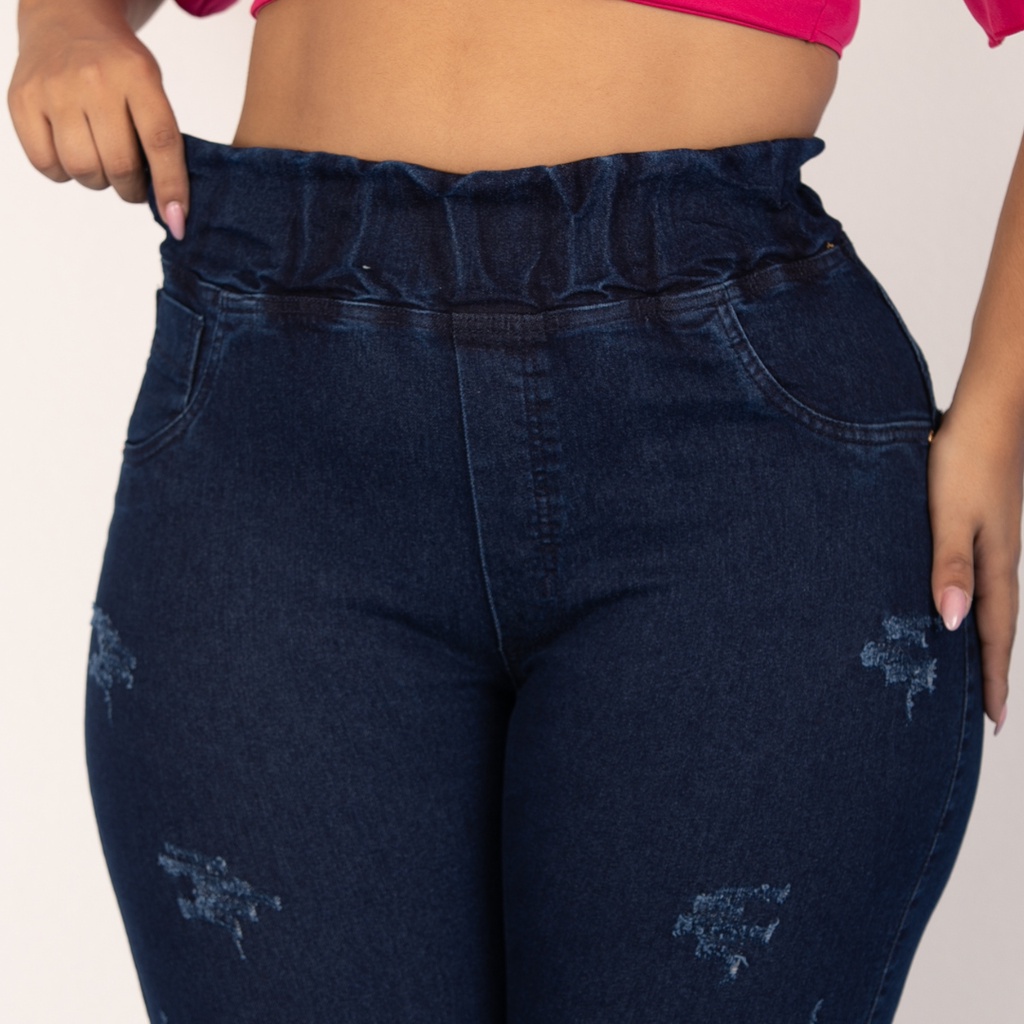 Calça Jeans feminina Plus size com elástico lycra qualidade
