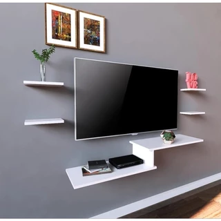 Rack Suspenso Para Quartos e salas com 4 Prateleiras Para Tv de 60 50 42 e 32 Polegadas em Oferta na Shopee