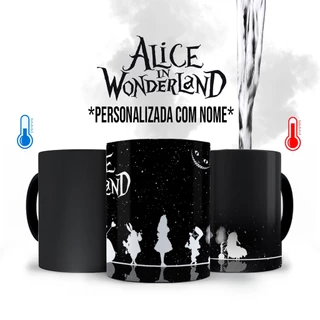 Caneca Mágica Personalizada Alice no Pais das Maravilhas com Nome
