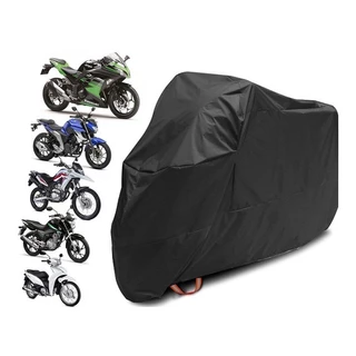 Capa Para Cobrir Moto 100% Couro Impermeável Forrada Protege Contra Sol Chuva Granizo Riscos