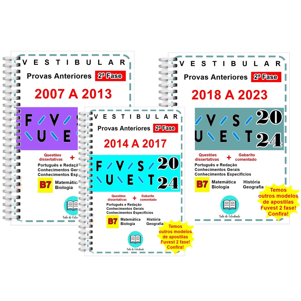 Fuvest 2 Fase Biológicas Provas Anteriores + gabarito COMENTADO de TODAS as questões