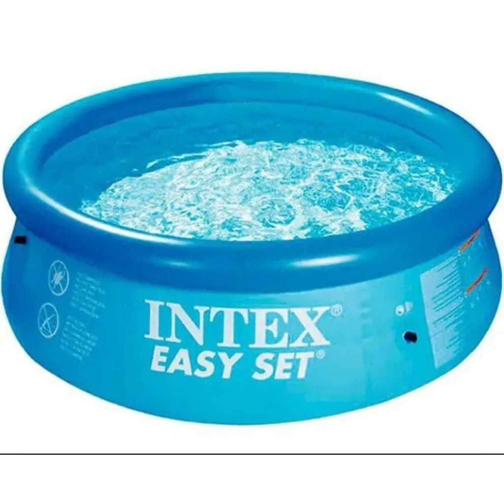 Piscina Inflavel 2419 Litros Easy Set Intex Redonda Azul | Shopee Brasil