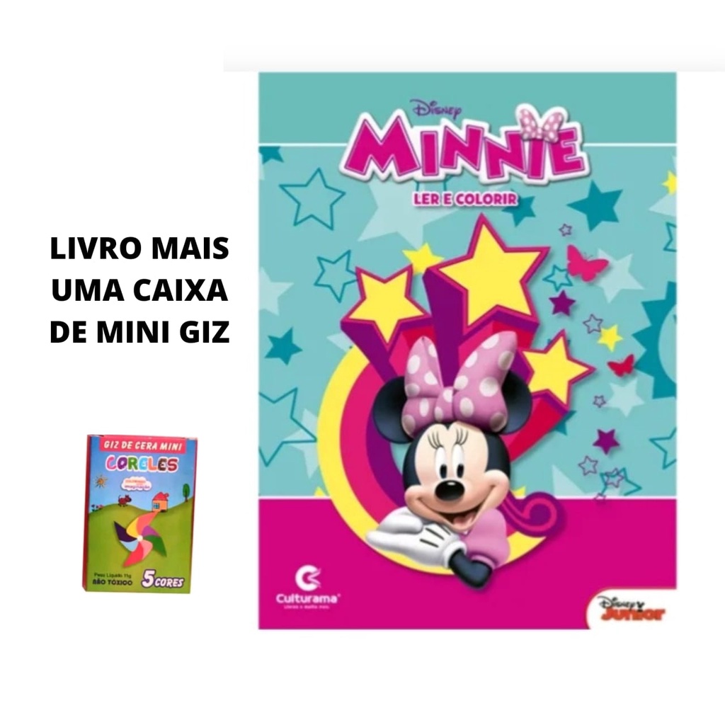 LIVRO Minnie DISNEY - LER E COLORIR + giz de cera