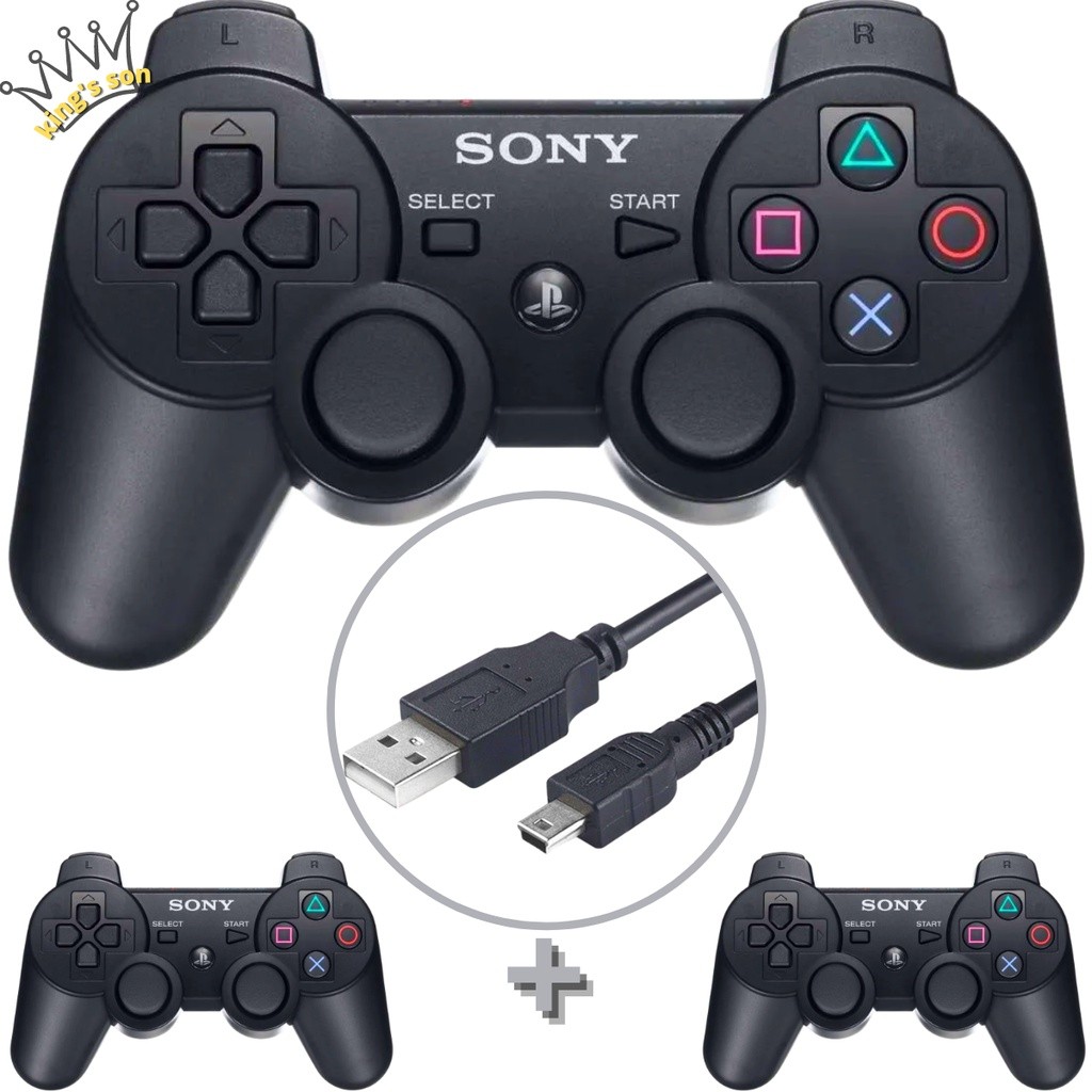 2 Controles Para Ps3 Marca Sony + Cabo Carregador