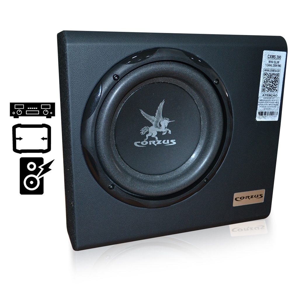 Caixa Amplificada Corzus CXS200 Mini Slim 200W RMS Subwoofer 8 ...
