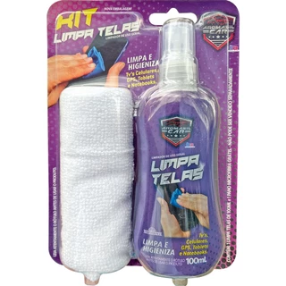 Kit Limpa Telas 100ml TV Computador Monitor Tablet Celular Limpeza Facil Cel