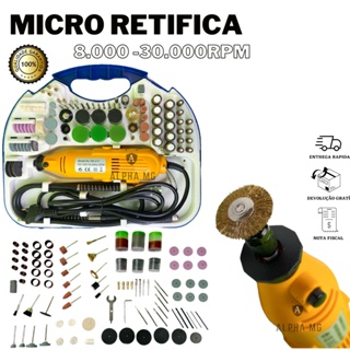 Kit Micro Retífica 180W com 113 Acessórios, 127V