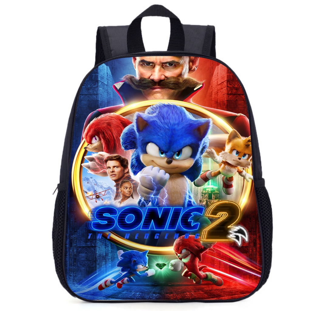 Mochila Sonic Jogos Filme para viagens, bolsa escolar para meninos