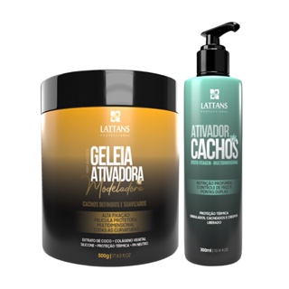 Kit Geleia Modeladora de Cachos + Ativador de Cachos Efeito Fitagem Lattans