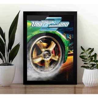 Quadro Need for Speed Underground 2 A3 com Acrílico Frontal (Tamanho 45.5 X 33 Cm) Poster Decorativo com Moldura.