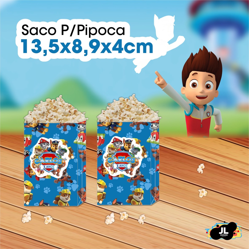 5 Sacos de Pipoca Patrulha Canina Aniversário - Personalizado | Shopee ...