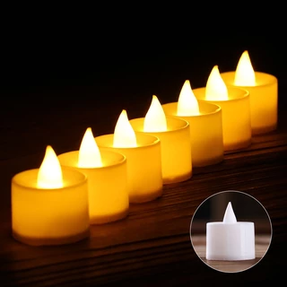 24 Unidade Velas Led Eletrônicas Amarelas Decorativas Festa Casamento