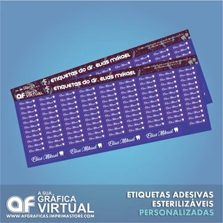 Kit Adesivo Autoclavável Personalizado 104 adesivos